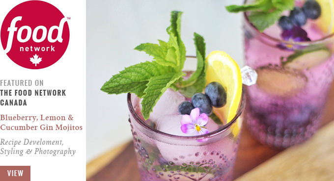 Blueberry, Lemon and Cucumber Gin Mojitos | Featured on The Food Network Canada // JustineCelina.com