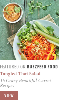 Tangled Thai Salad with Ginger Peanut Sauce | 15 Crazy Beautiful Carrot Recipes @BuzzFeedFood Community Post Recipe Feature // JustineCelina.com