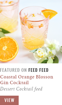 Coastal Orange Blossom Gin Cocktails Featured on FeedFeed Dessert Cocktails Feed // JustineCelina.com 