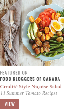 Featured on Food Bloggers of Canada // Crudite Style Nicoise Salad | 13 more tomato recipes to celebrate summer
