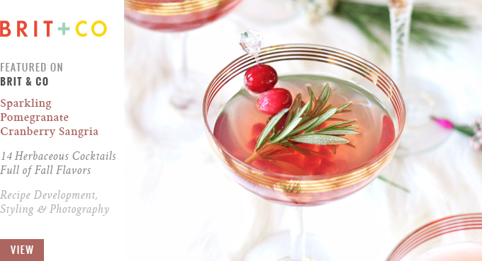 Featured on Brit + Co // Sparkling Pomegranate Cranberry Sangria | 14 Herbaceous Cocktails Full of Fall Flavors // JustineCelina.com
