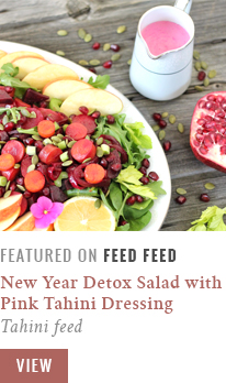 New Year Detox Salad with Pink Tahini Dressing | Feed Feed Recipe Feature | Tahini Feed // JustineCelina.com