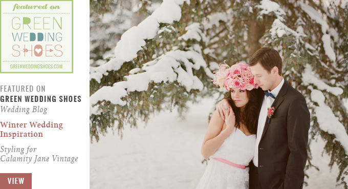 Featured on Green Wedding Shoes | Winter Wedding Inspiration with Pink & Gold // JustineCelina.com