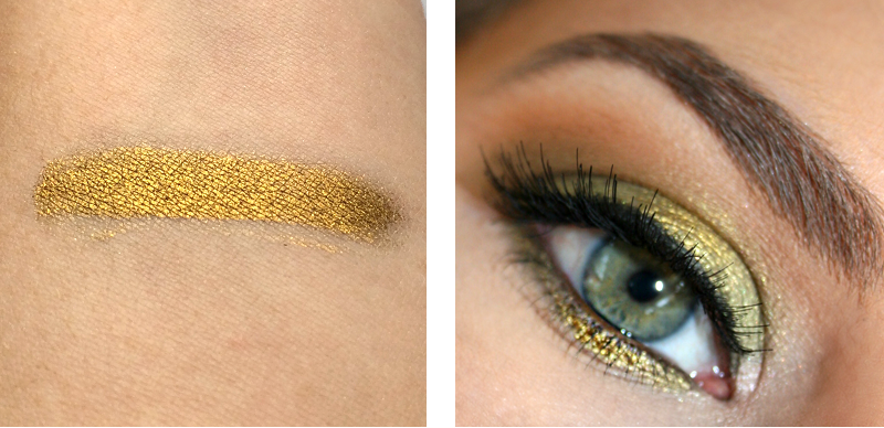 Best in Beauty | February | Makeup Geek Liquid Gold Pigment Swatch // JustineCelina.com