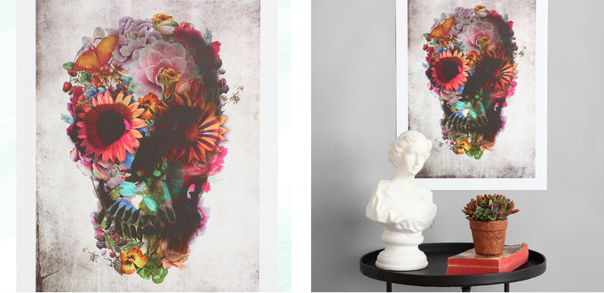 Pattern Obsession | Floral Frenzy | Ali Gulec Floral Skull Art Print // JustineCelina.com