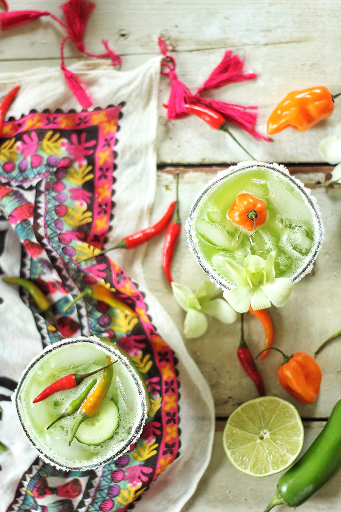 Green Jalapeño Margaritas // JustineCelina.com