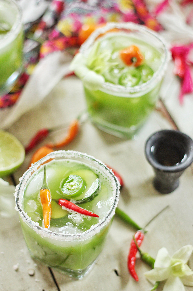 Green Jalapeño Margaritas // JustineCelina.com