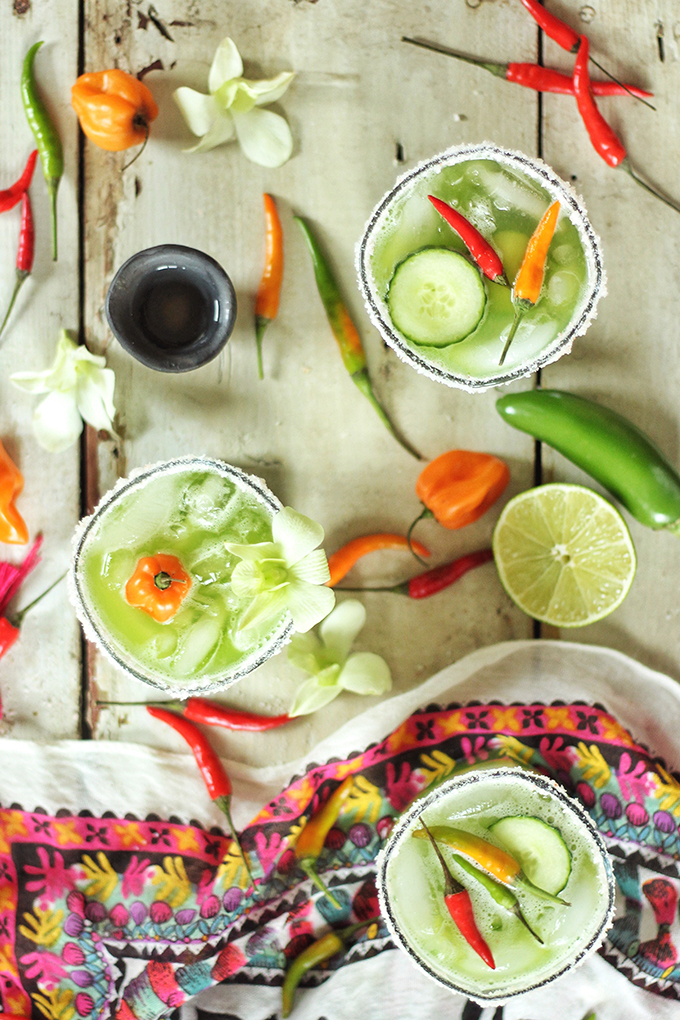 Green Jalapeño Margaritas // JustineCelina.com