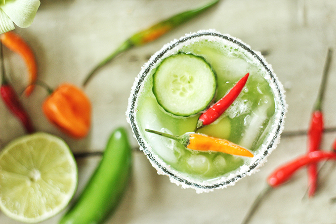 Green Jalapeño Margaritas // JustineCelina.com