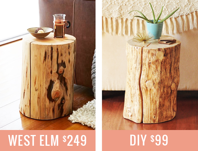 How To Make a Natural Tree Stump Side Table // JustineCelina.com