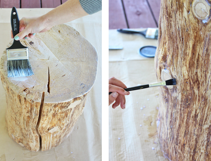 DIY | Natural Tree Stump Side Table How To // JustineCelina.com