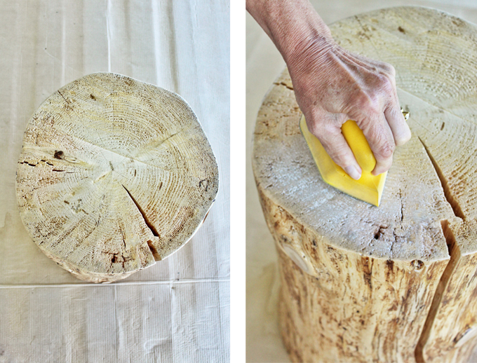 DIY | Natural Tree Stump Side Table How To // JustineCelina.com