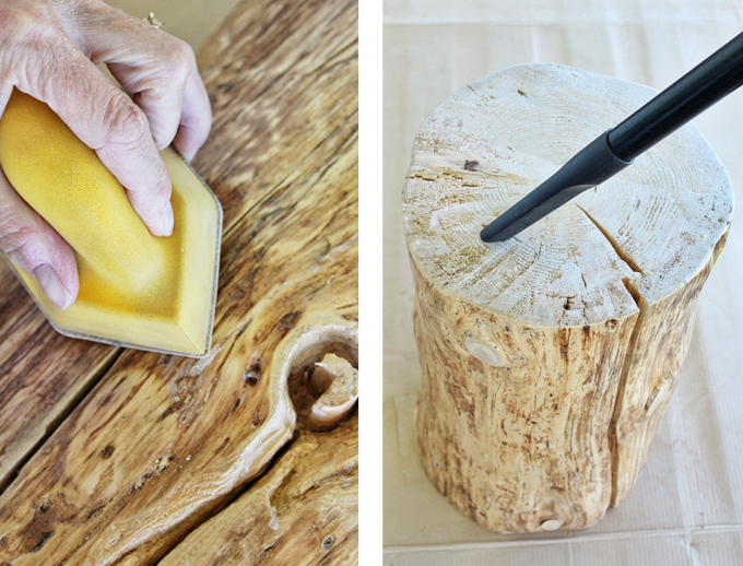 DIY | Natural Tree Stump Side Table How To // JustineCelina.com