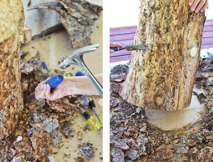 DIY | Natural Tree Stump Side Table How To // JustineCelina.com