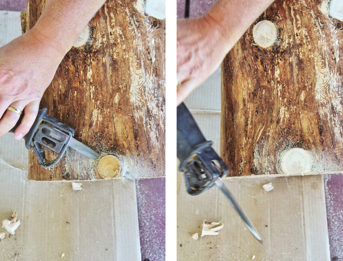 DIY | Natural Tree Stump Side Table How To // JustineCelina.com