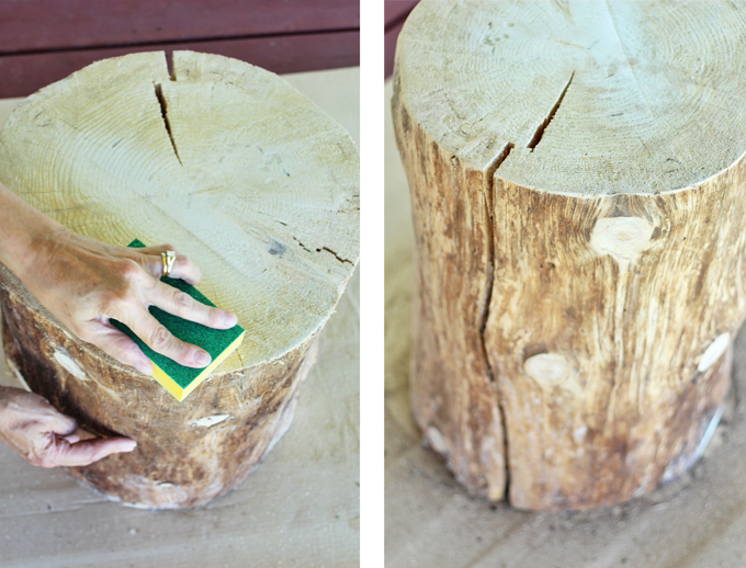 DIY | Natural Tree Stump Side Table How To // JustineCelina.com