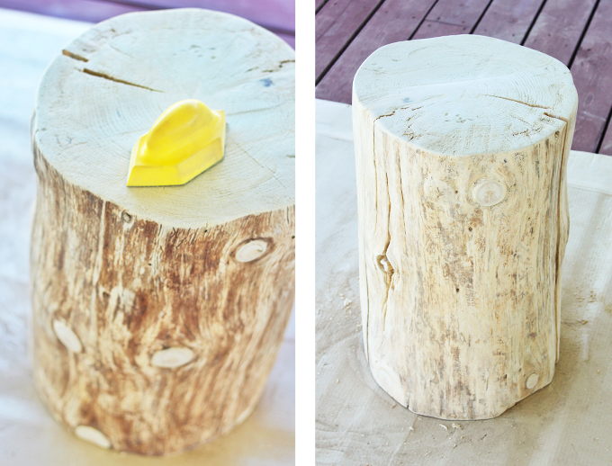 DIY | Natural Tree Stump Side Table How To // JustineCelina.com