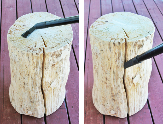 DIY | Natural Tree Stump Side Table How To // JustineCelina.com