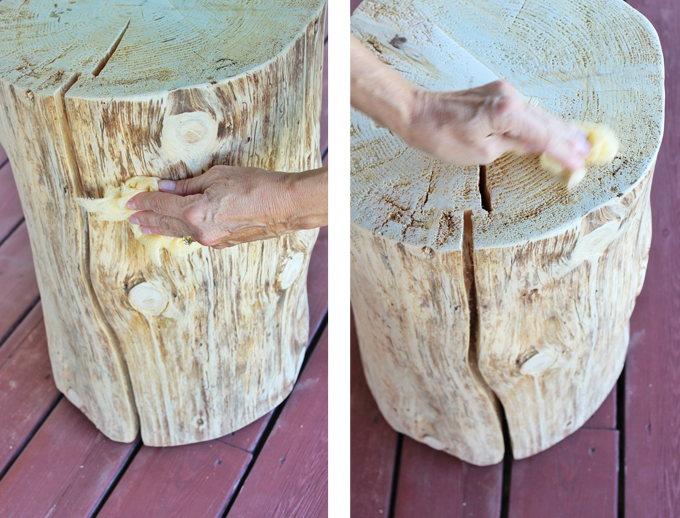 DIY | Natural Tree Stump Side Table How To // JustineCelina.com