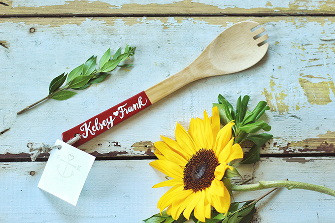 DIY Wooden Utensil Favour // JustineCelina.com