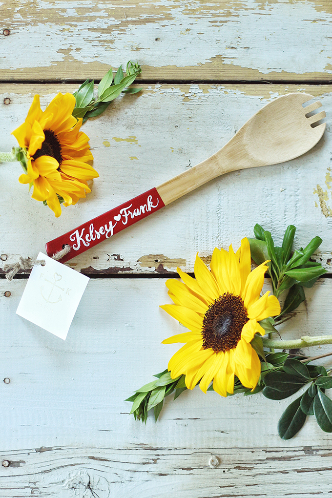 DIY Wooden Utensil Favour // JustineCelina.com