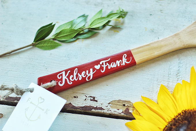 DIY Wooden Utensil Favour // JustineCelina.com