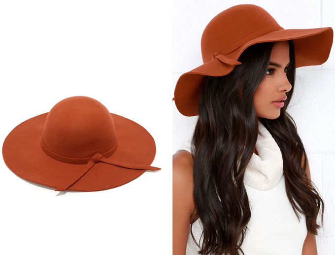 Colour Crush | Rust | Cascade Effect Rust Orange Floppy Hat Lulu*s // JustineCelina.com