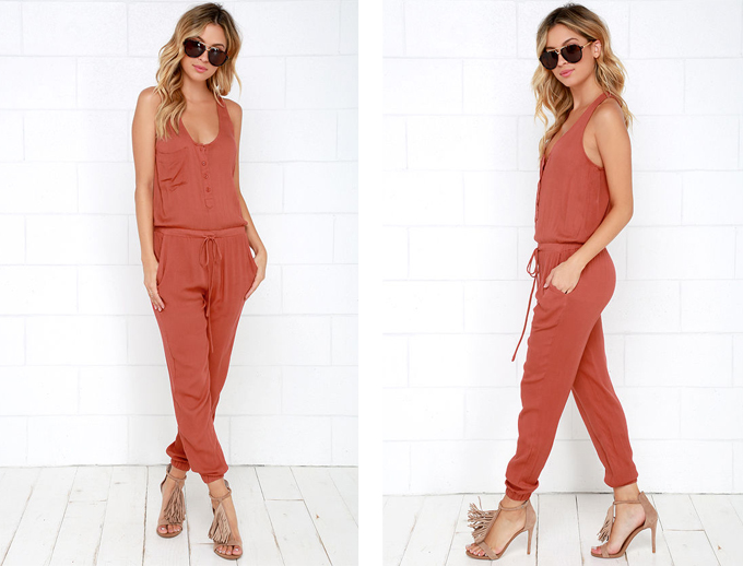 Colour Crush | Rust | Big City Dreams Rust Red Jumpsuit Lulu*s // JustineCelina.com