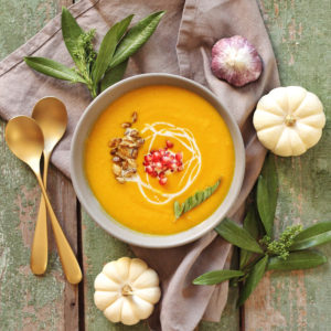 Autumn Harvest Soup with Roasted Squash Seeds // JustineCelina.com