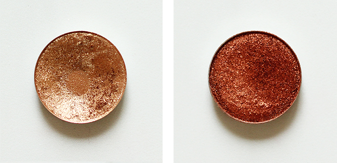 Urban Decay Eyeshadow in Half Baked Photos Review Swatches, Makeup Geek Foiled Eyeshadow in Flame Thrower Photos Review Swatches