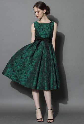  Grace Reverie Floral Dress in Evergreen