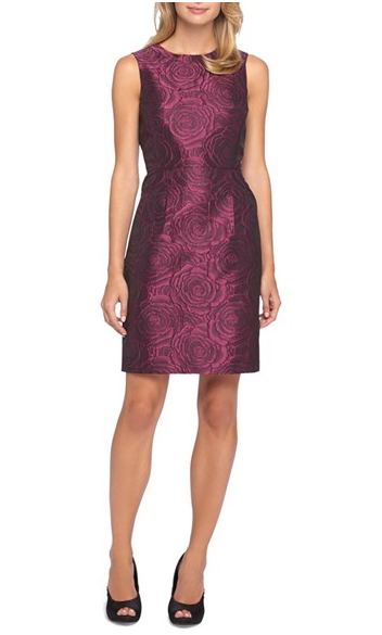 Tahari Floral Jacquard Sheath Dress (Regular & Petite)