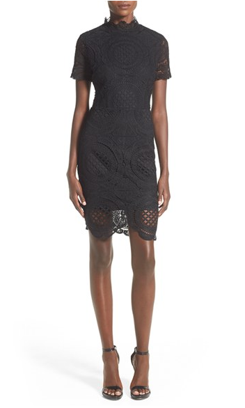 MISSGUIDED Crochet Mock Neck Sheath Dress