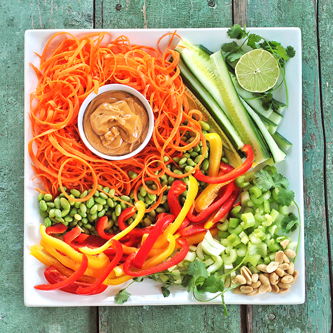 Tangled Thai Salad with Ginger Peanut Sauce // JustineCelina.com