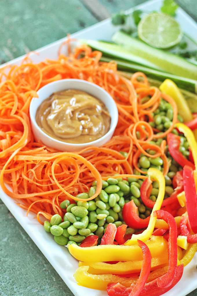 Tangled Thai Salad with Ginger Peanut Sauce // JustineCelina.com