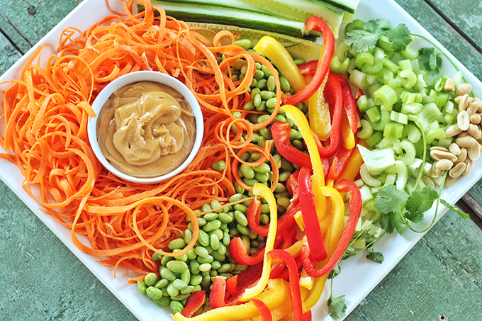 Tangled Thai Salad with Ginger Peanut Sauce // JustineCelina.com