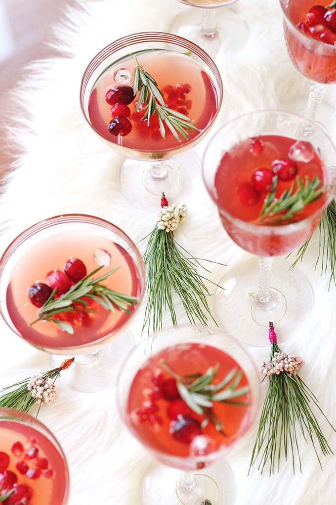 Sparkling Pomegranate Cranberry Sangria // JustineCelina.com