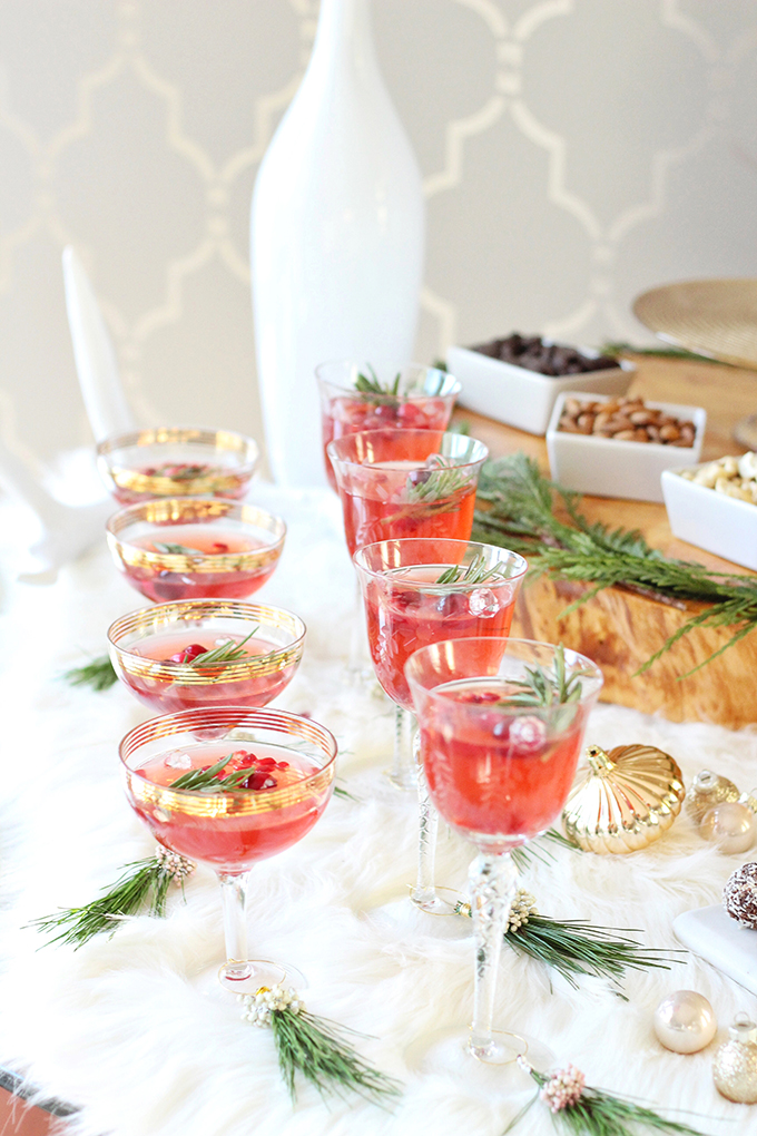 Sparkling Pomegranate Cranberry Sangria // JustineCelina.com