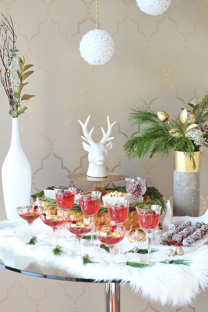 Sparkling Pomegranate Cranberry Sangria // JustineCelina.com