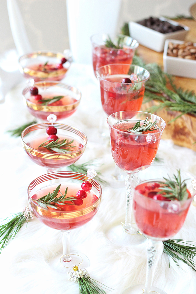 Sparkling Pomegranate Cranberry Sangria // JustineCelina.com