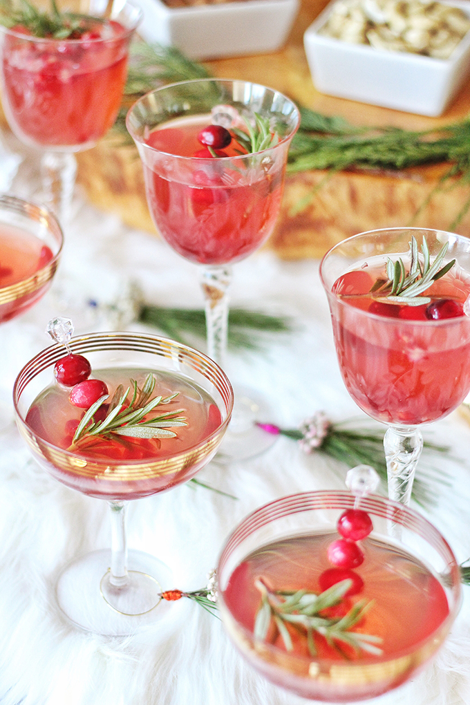 Sparkling Pomegranate Cranberry Sangria // JustineCelina.com