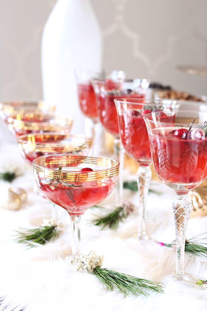 Sparkling Pomegranate Cranberry Sangria // JustineCelina.com