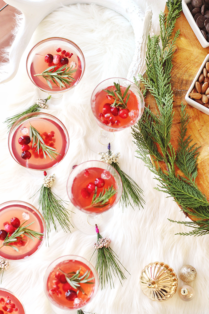 Sparkling Pomegranate Cranberry Sangria // JustineCelina.com