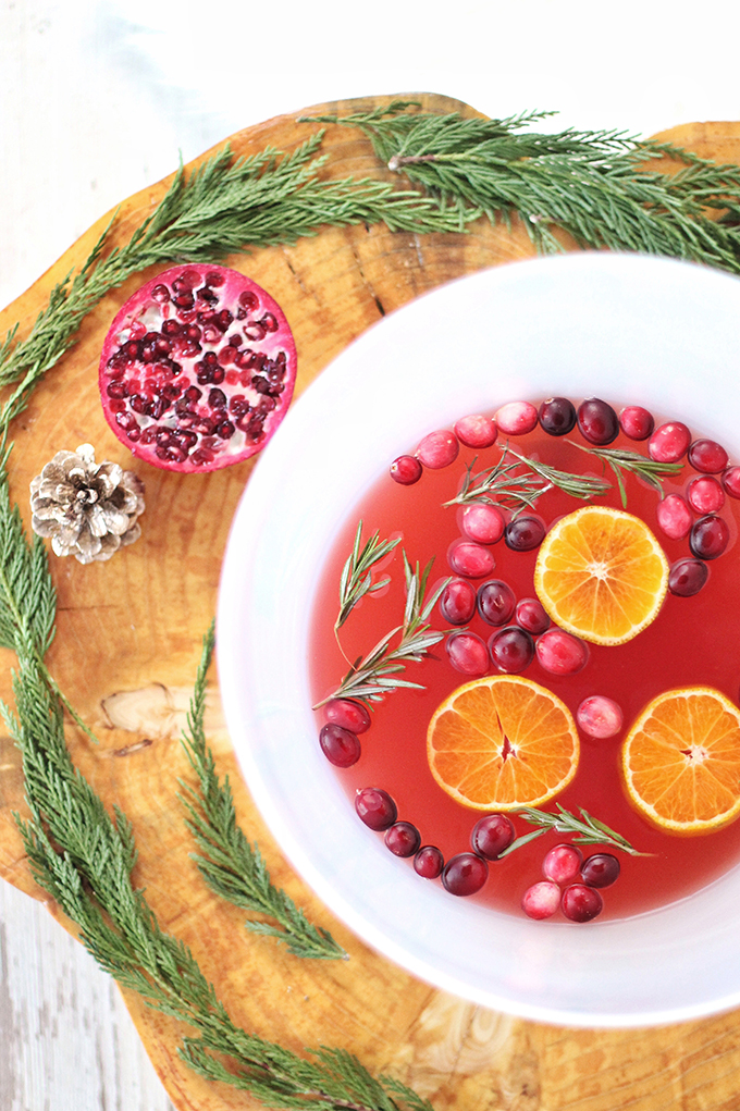 Sparkling Pomegranate Cranberry Sangria // JustineCelina.com