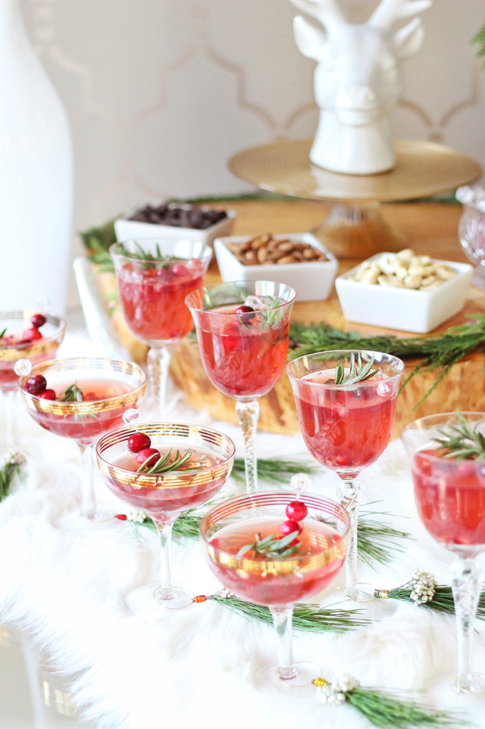 Sparkling Pomegranate Cranberry Sangria // JustineCelina.com