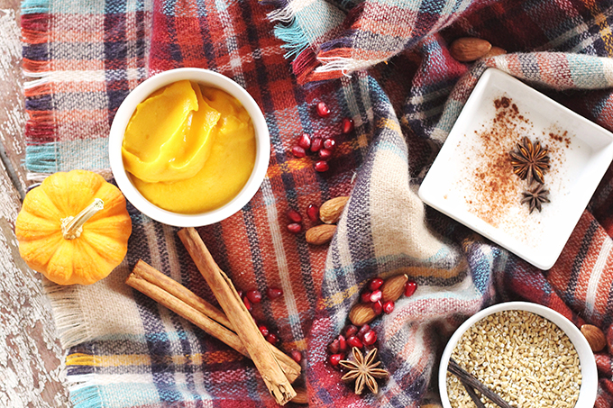 Winter Breakfast Bowl with Pumpkin Spice Steel Cut Oats // JustineCelina.com