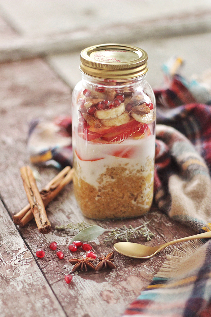 Winter Breakfast Bowl with Pumpkin Spice Steel Cut Oats // JustineCelina.com