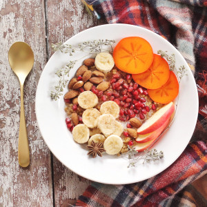 Winter Breakfast Bowl with Pumpkin Spice Steel Cut Oats // JustineCelina.com