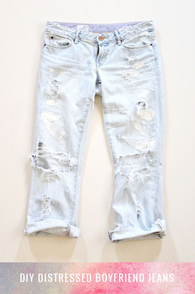 DIY | Distressed Boyfriend Jeans