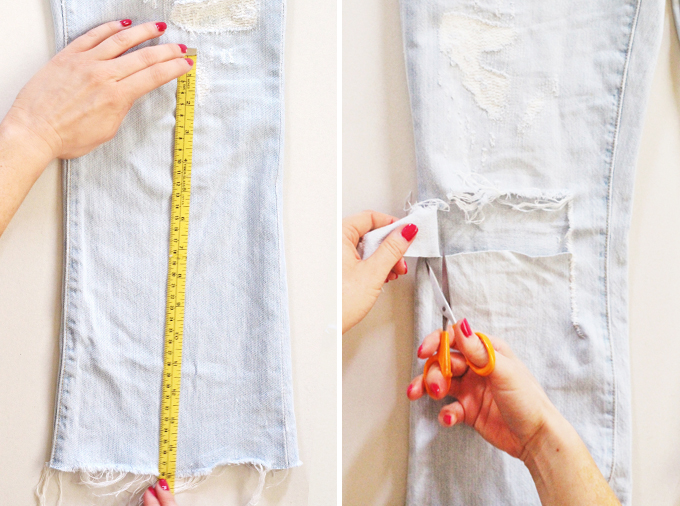 DIY | Distressed Boyfriend Jeans Step by Step Instructions